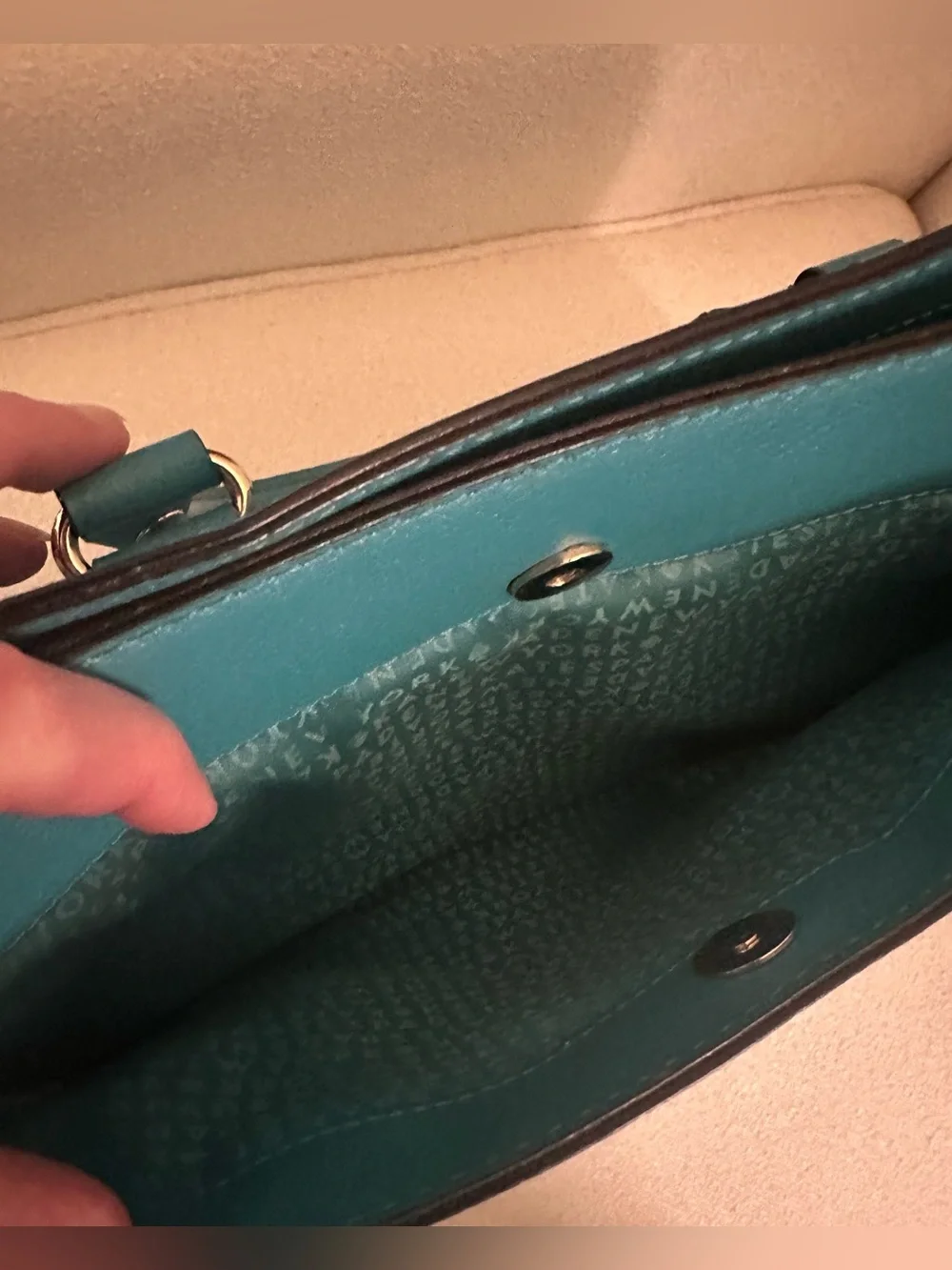 EUC kate spade Wellesley Durham Teal Structured Leather Satchel